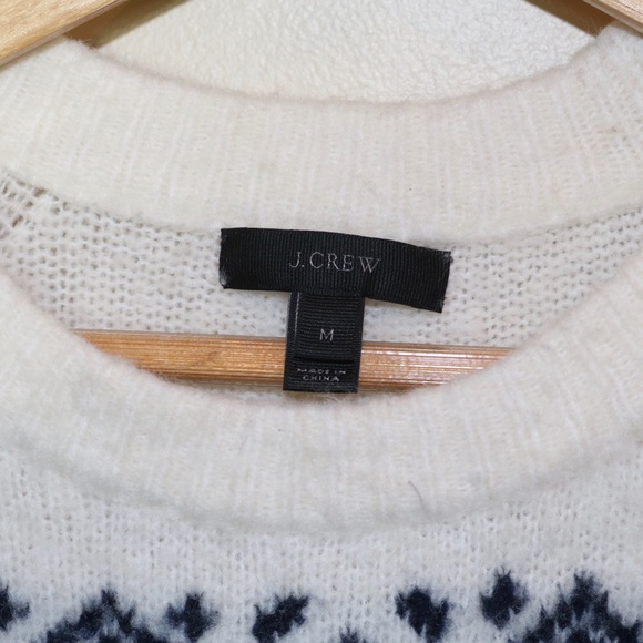 J. Crew Navy Fair Isle Striped Crew Neck Sweater - Picture 4 of 8